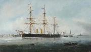 Henry J Morgan HMS 'Hercules' oil painting on canvas